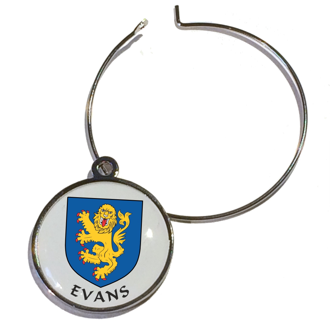 Family Crest Glass Stem Charm