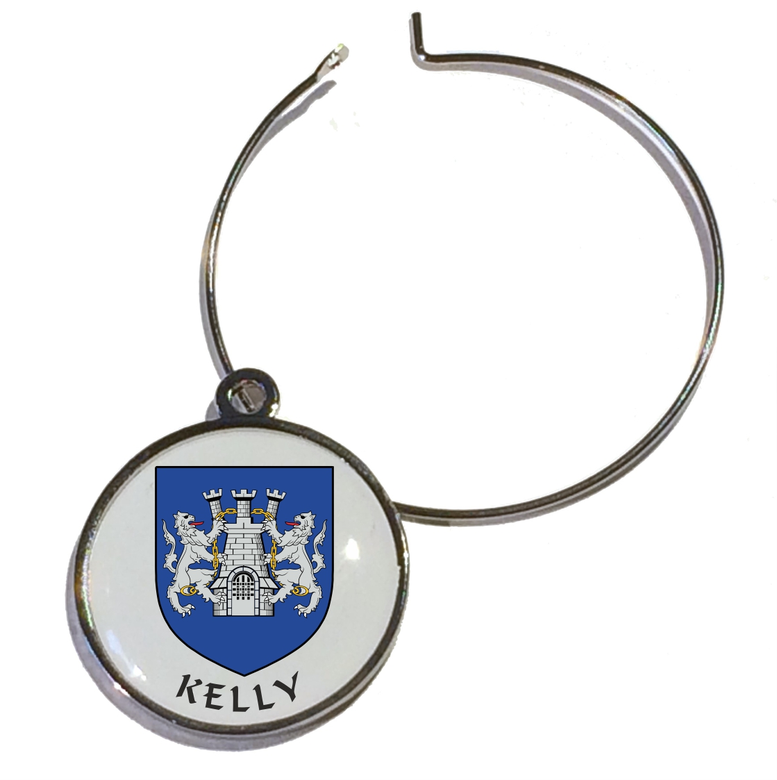 Family Crest Glass Stem Charm