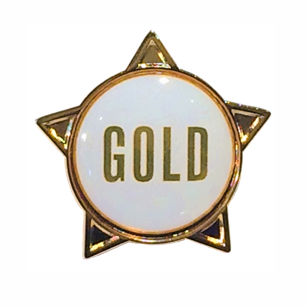 GOLD (text) star badge