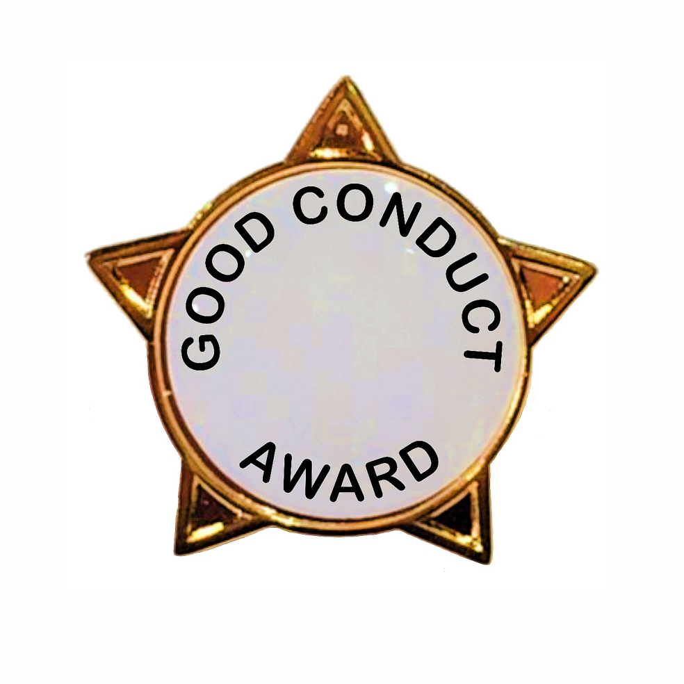 GOOD CONDUCT AWARD star badge