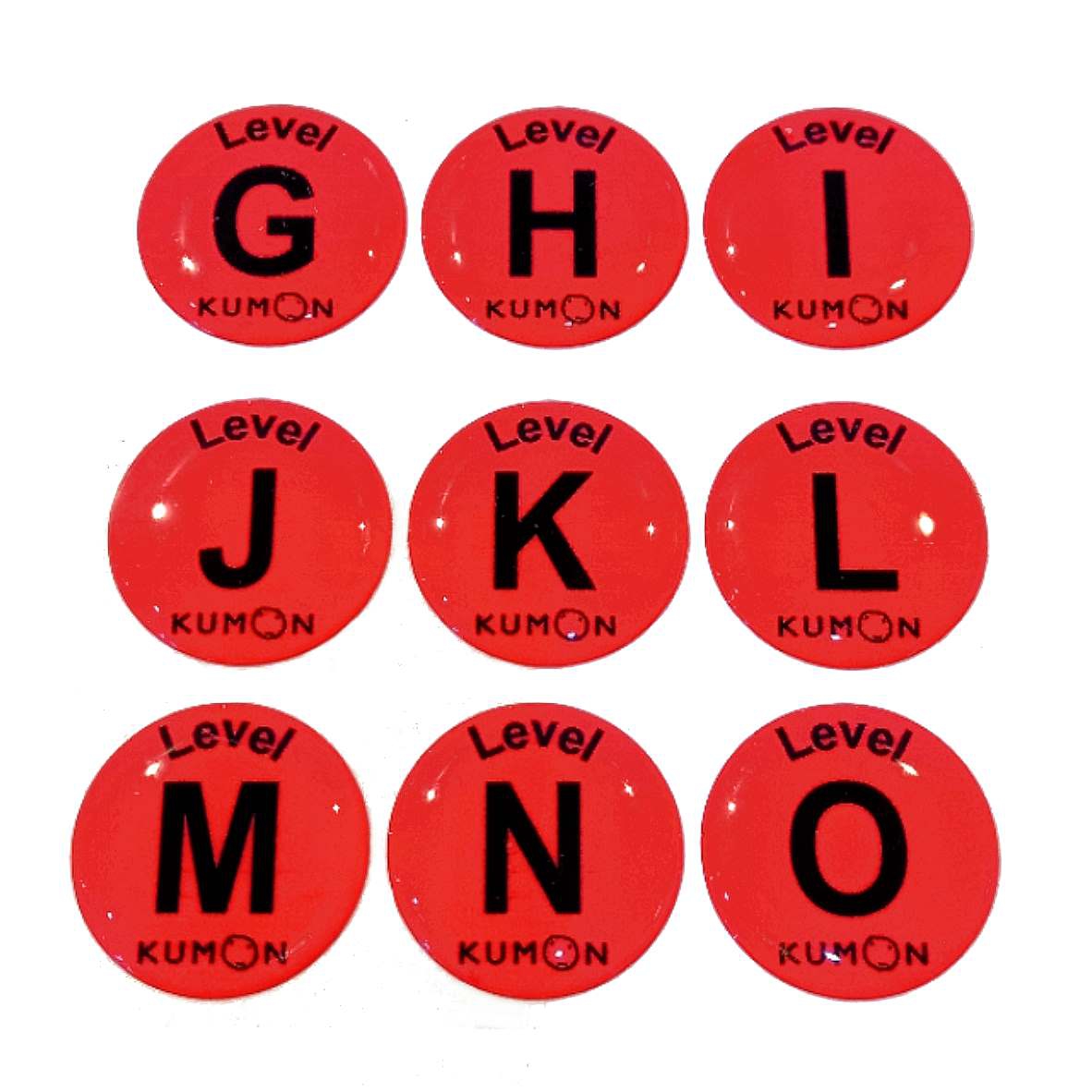 KUMON Level Grade red 27mm Round