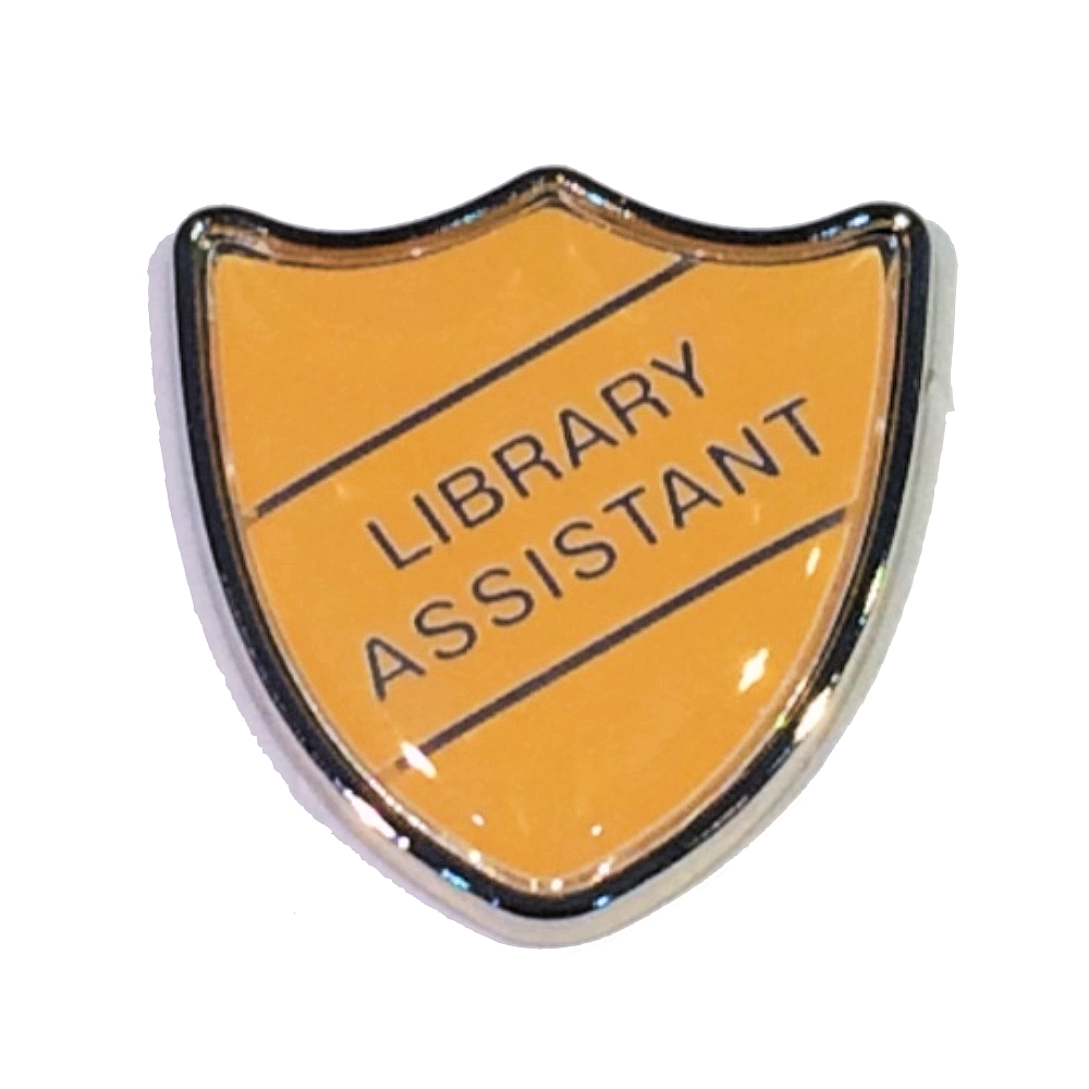 LIBRARY ASSISTANT shield badge