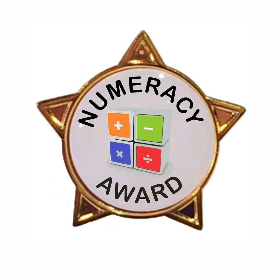 NUMERACY AWARD star badge