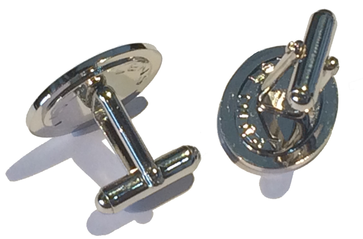 Boxed Set Oval Silver Cufflinks