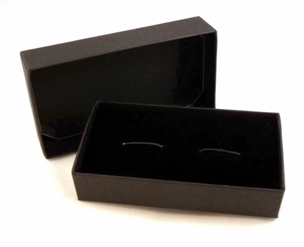 Boxed Set Rectangle Silver Cufflinks