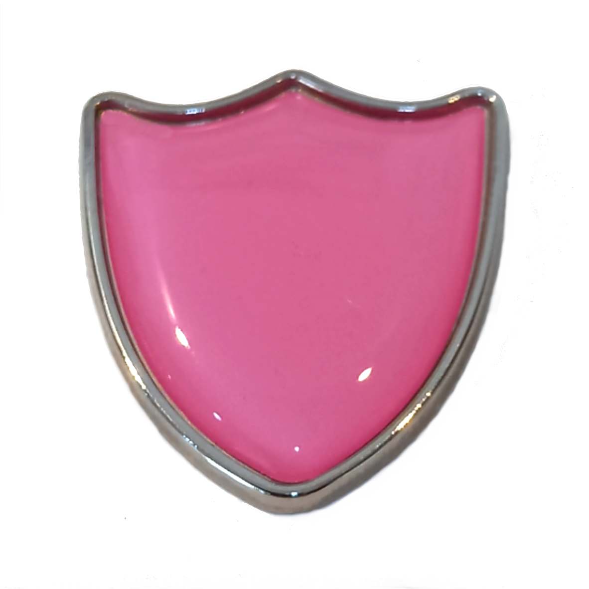 Pink shield badge