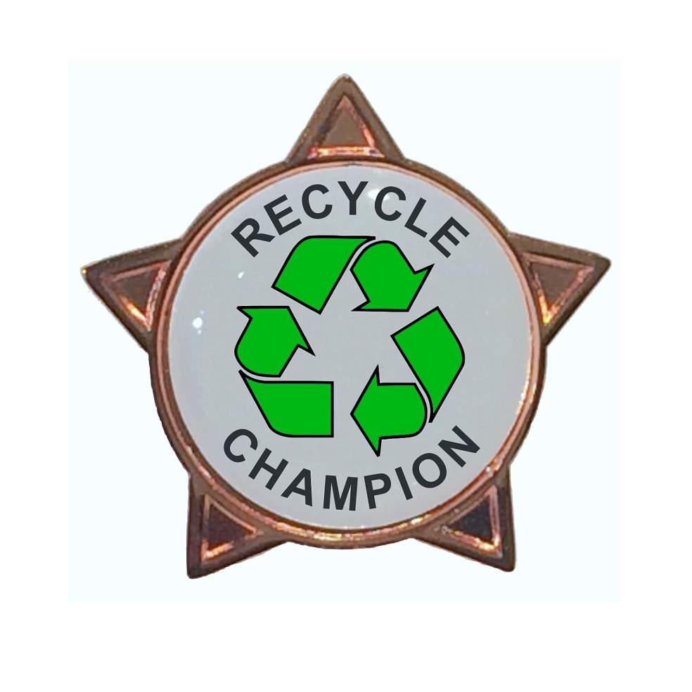 RECYCLE CHAMPION star badge