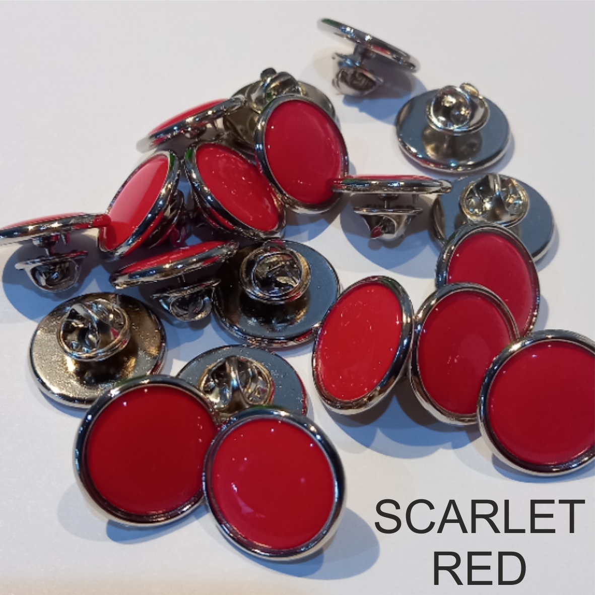 Scarlet Red 20mm badge